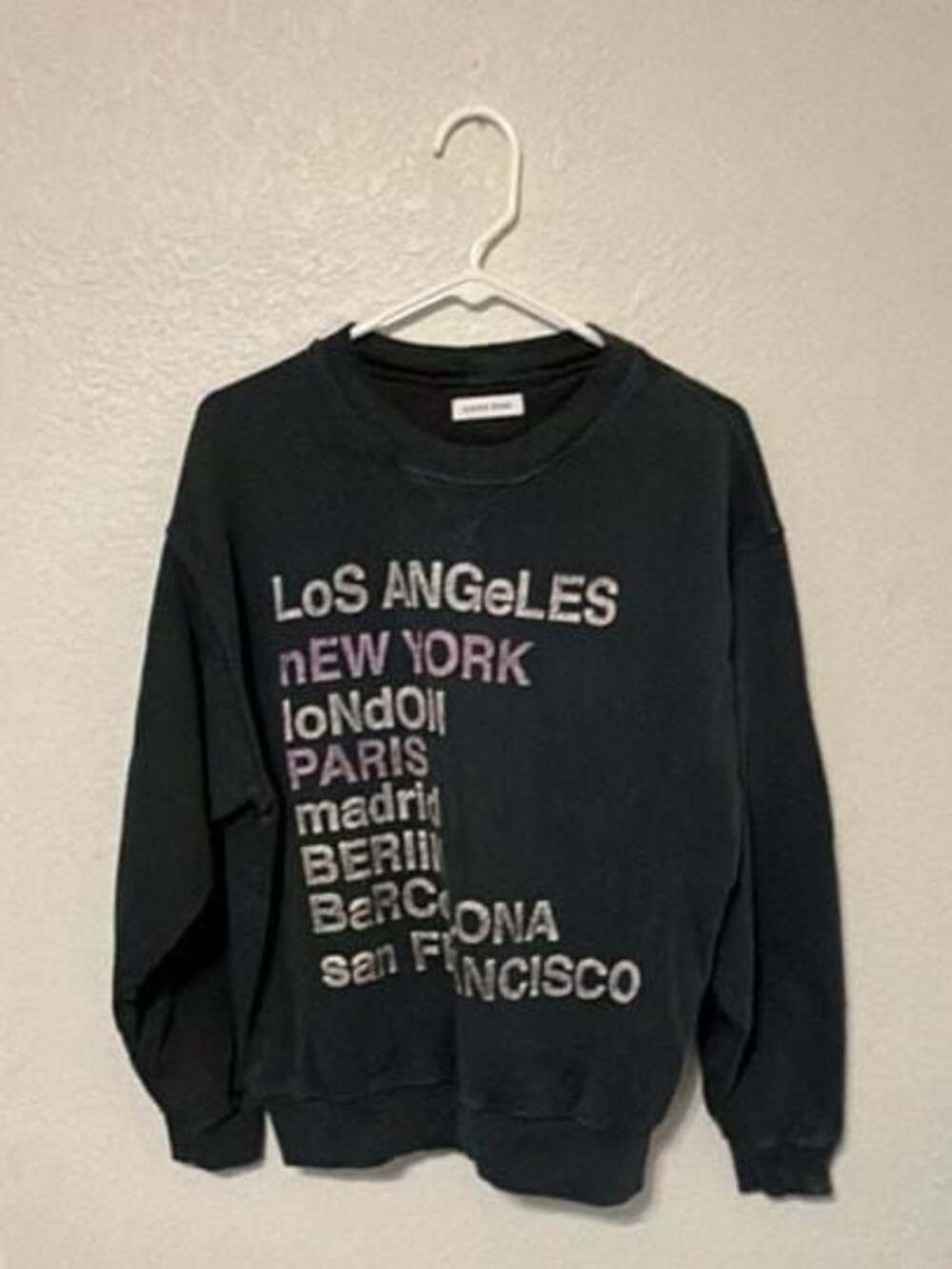 Anine Bing City Love Sweatshirt Charcoal Graphic Crewneck